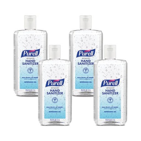 Purell ADVANCED REFRESHING GEL HAND SANITIZER, CLEAN SCENT, 1 L FLIP CAP BOTTLE, 4/CARTON, PK4 968304CT